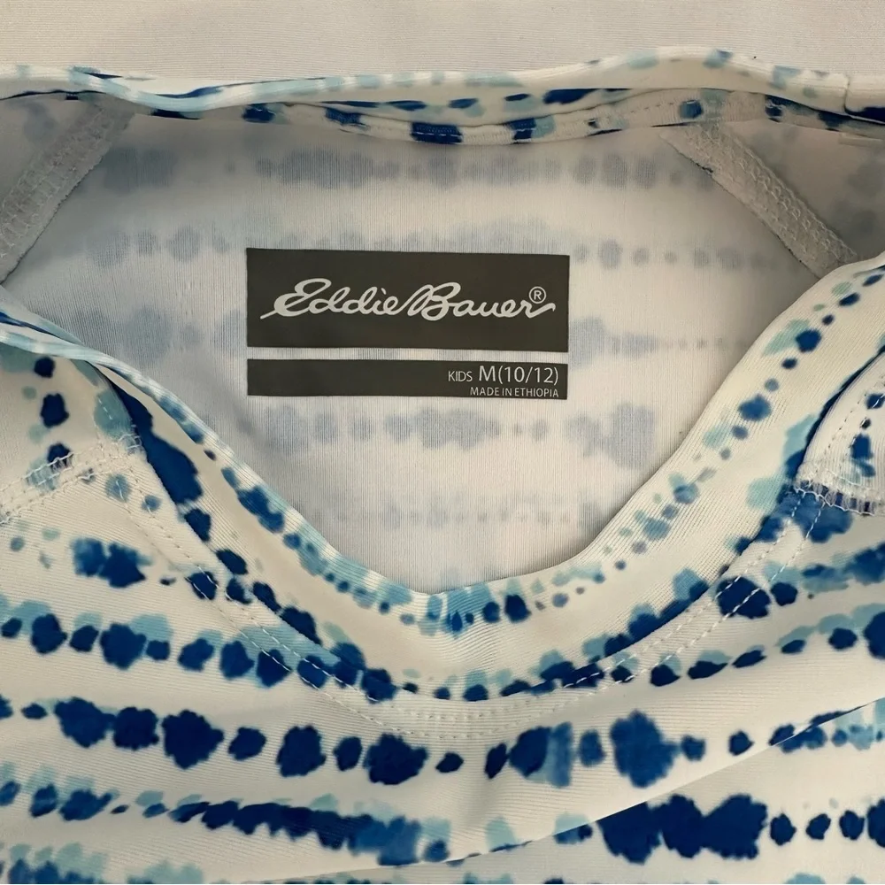 Blue and White Tankini Bikini Rashguard Set - Eddie Baur - size 10/12